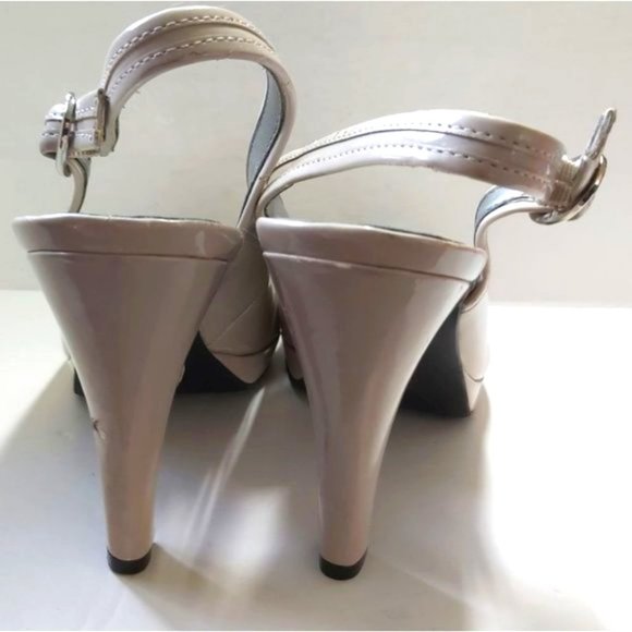 ANNE KLEIN | Women's Iflex Peep Toe Slingback Heels Beige Tan Size 7 - Picture 5 of 10
